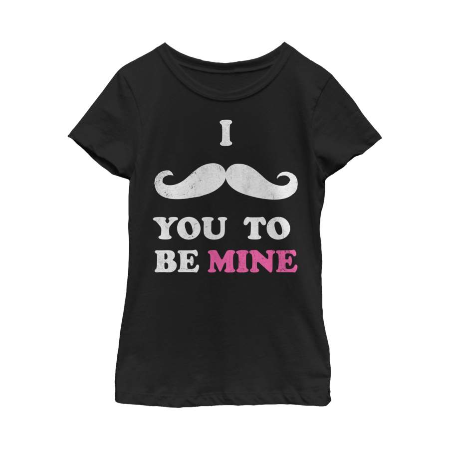 Lost Gods Girl’s I Mustache You to be My Valentine  T Shirt