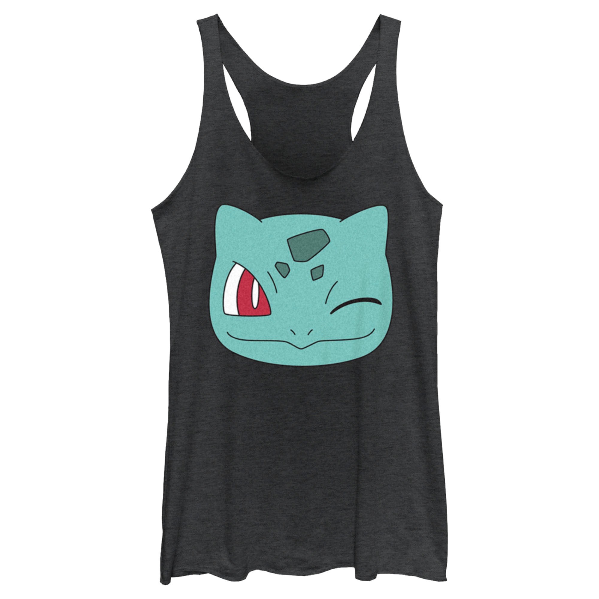 Women’S Pokemon Bulbasaur Wink Face Racerback Tank Top