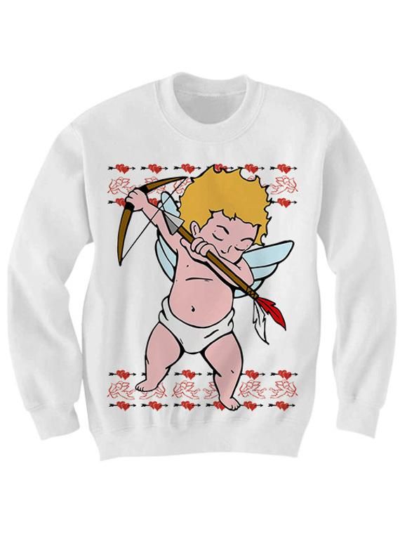 Valentine s Day Gifts Dabbin Cupid Sweatshirt Valentine s Day Gifts For Him Her Cheap Gifts Cute Shirts Ladies Tops Mens Tees Plus Sizes