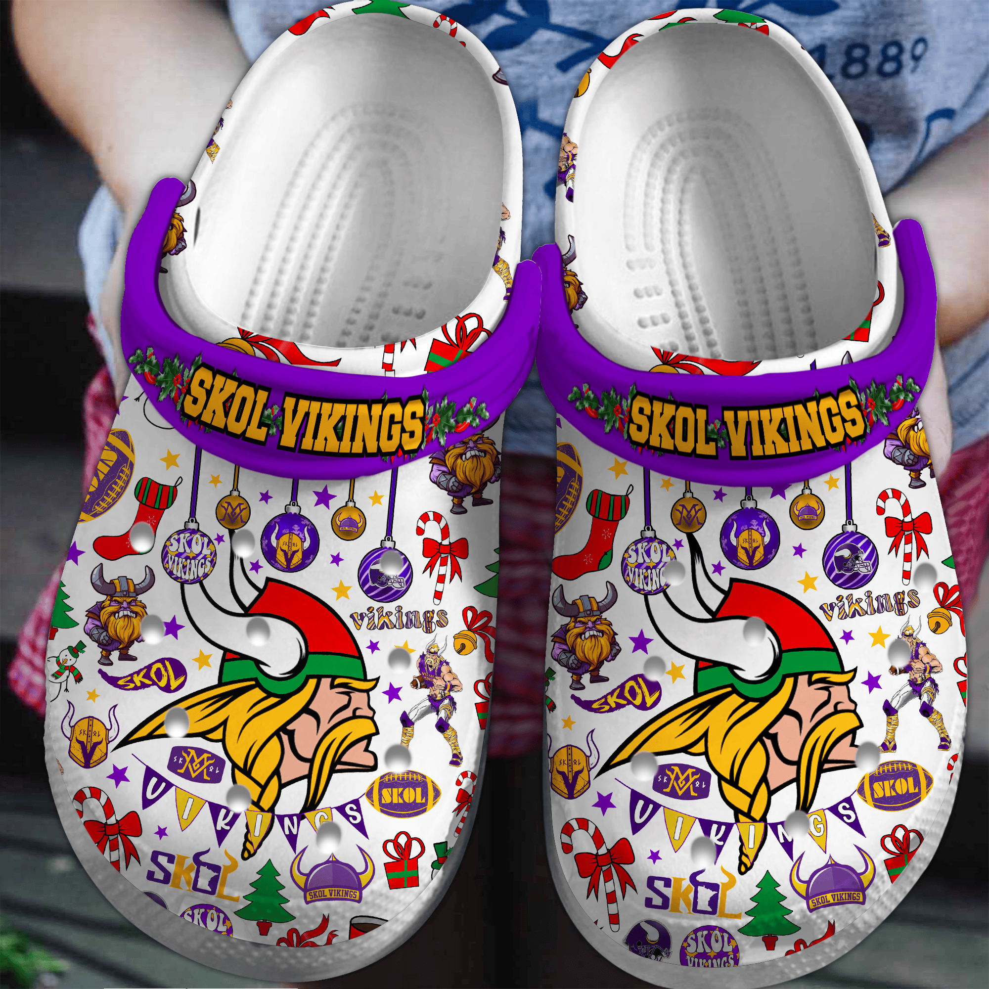 Minnesota Vikings Chant Skol NFL Sport Crocss Crocband Clogs Shoes Comfortable For Men Women and Kids