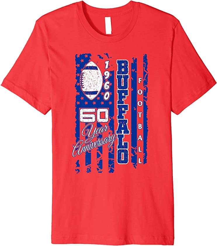 Buffalo 1960-2020 60 Year Anniversary Vintage FOOTBALL Flag Premium T-Shirt