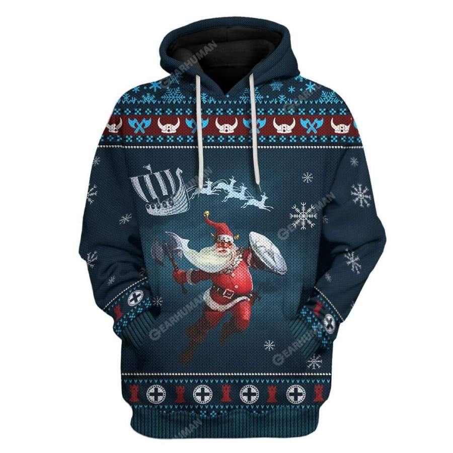 Ugly Merry Viking Christmas Custom Tshirt Hoodies Apparel