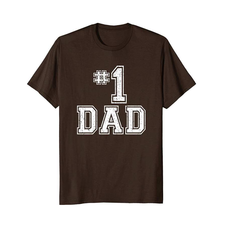 #1 Dad Number One Father’s Day Vintage Style T-Shirt