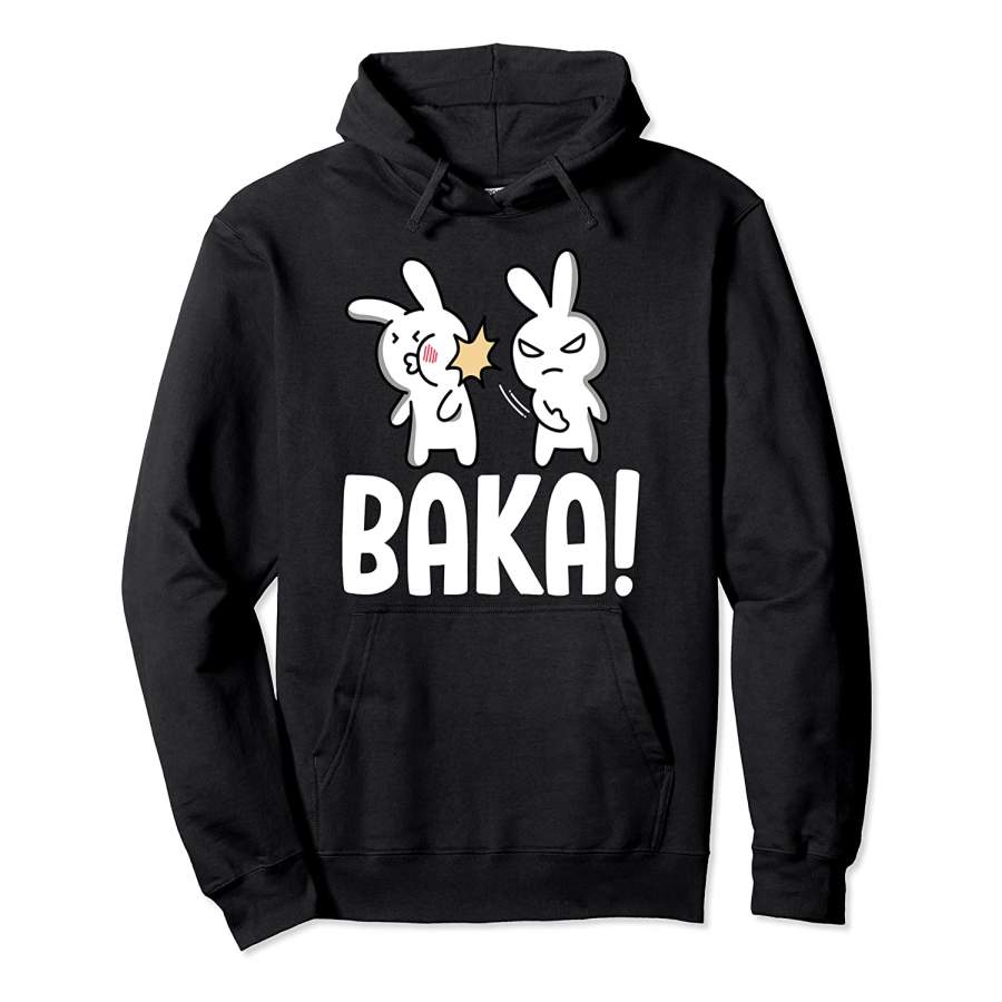 Baka Rabbit Slap Funny Anime Lover Japanese Cute Kawaii Pullover Hoodie Unisex 3D All Over Print