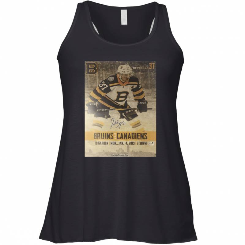 Patrice Bergeron Boston Bruins Signed Autographed Game Day Roster Racerback Tank