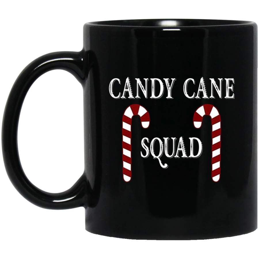 Trendy Merry Christmas Cool Casual CANDY CANE SQUAD Mug 11 oz 15 oz Black Mug