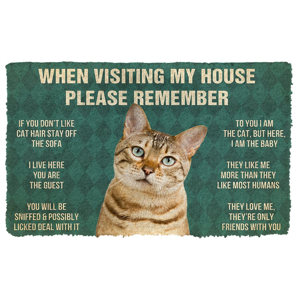 Gearhumans 3D Please Remember Bengal Cat House Rules Doormat