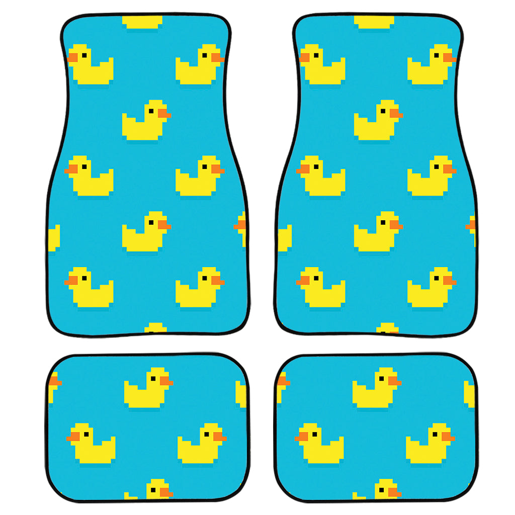 8-Bit Rubber Duck Pattern Print Front And Back Car Floor Mats, Front Car Mat