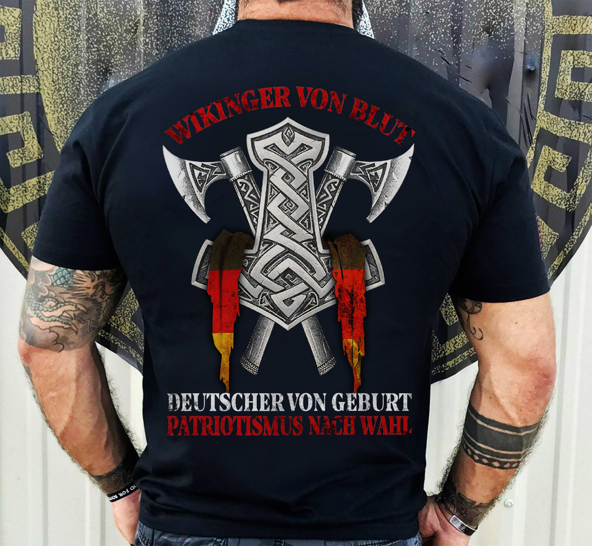 Wikinger Von Blut, Deutscher Von Geburt, Patriotismus Nach Wahl T-Shirts Back