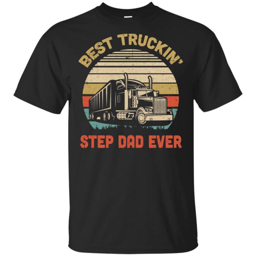 Vintage Best Truckin’ Step Dad Ever Fathers Day Gift T-shirt