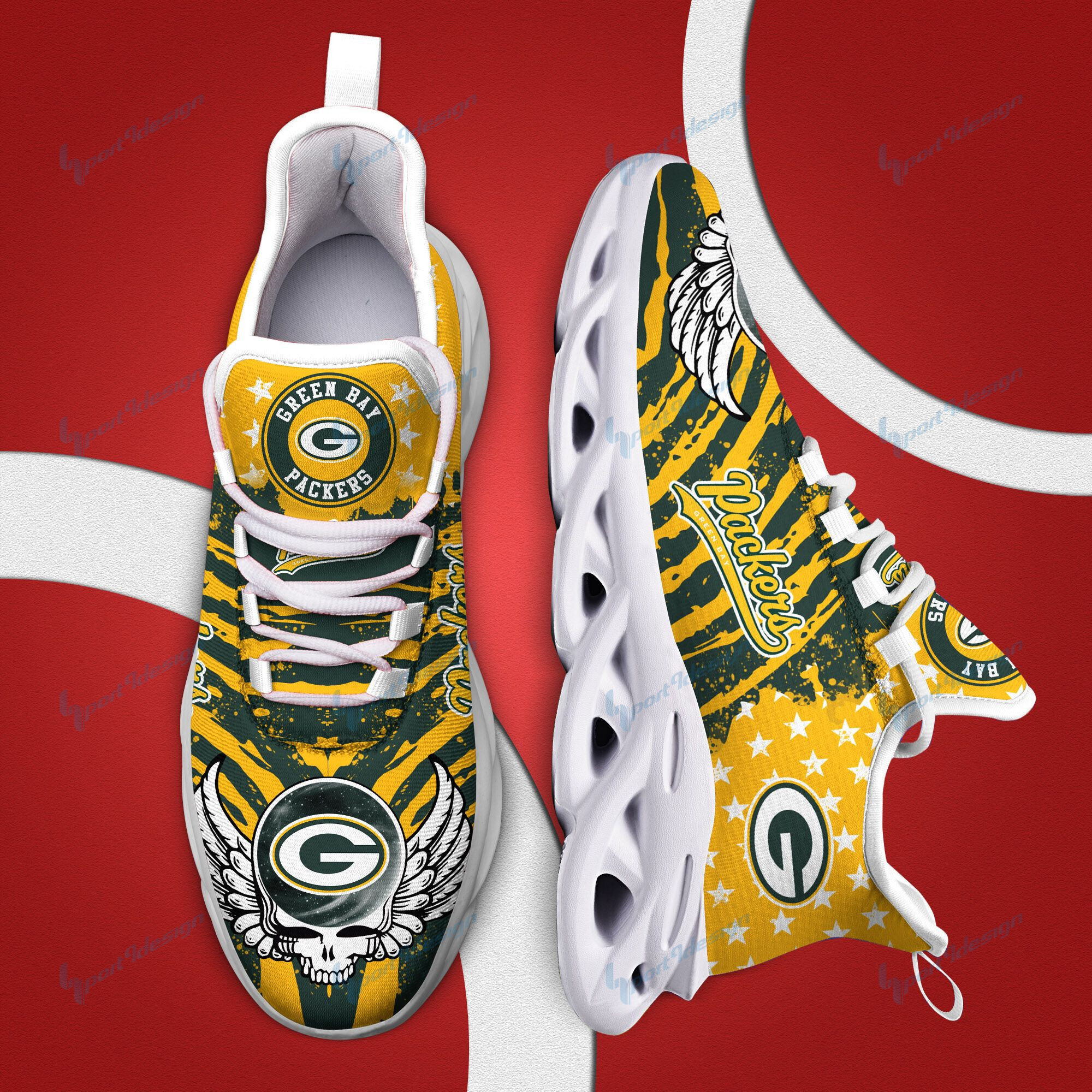 Green Bay Packers Yezy Running Sneakers Bb753