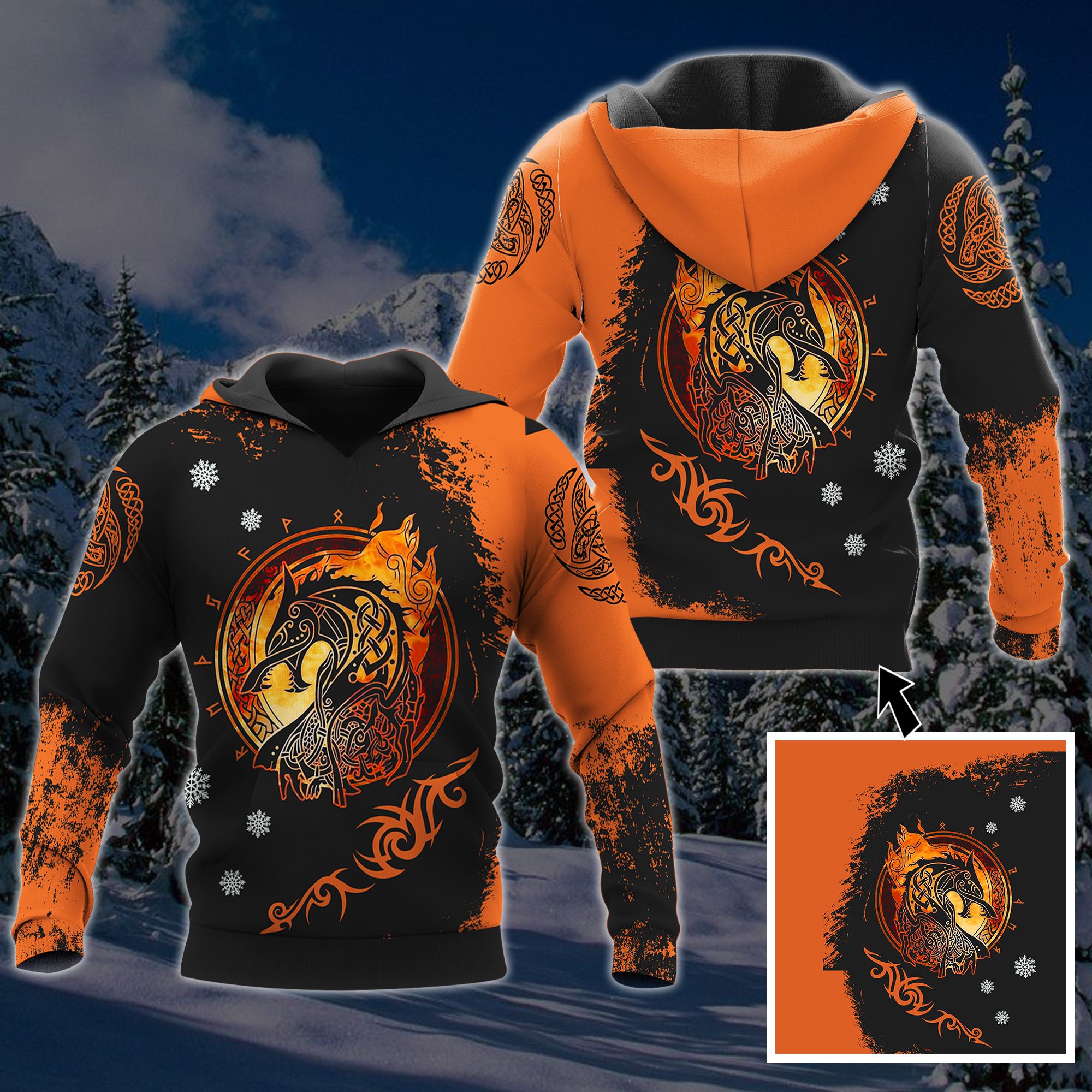 AmazeStyleZ Viking Raven Bird Viking Warrior Gift For Viking Lovers Hoodie/Sweater