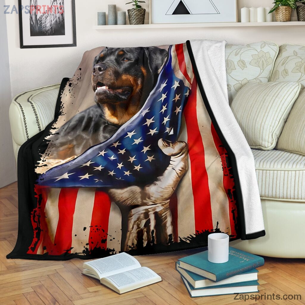 Rottweiler Hello America Blanket – Cool Gift Ideas