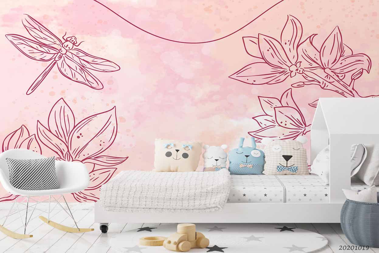 3D Hand Drawn Flower Animal Wall Mural Wallpaper Wj 9404