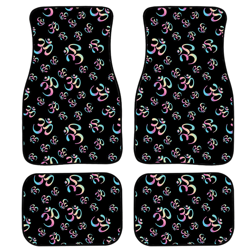 Om Sign Pattern Print Front And Back Car Floor Mats, Front Car Mat