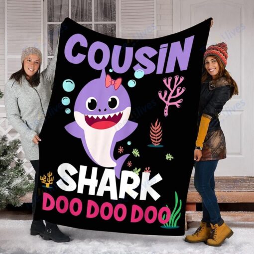 Cousin Shark Doo Doo Soft Cozy Lightweight Premium Blanket