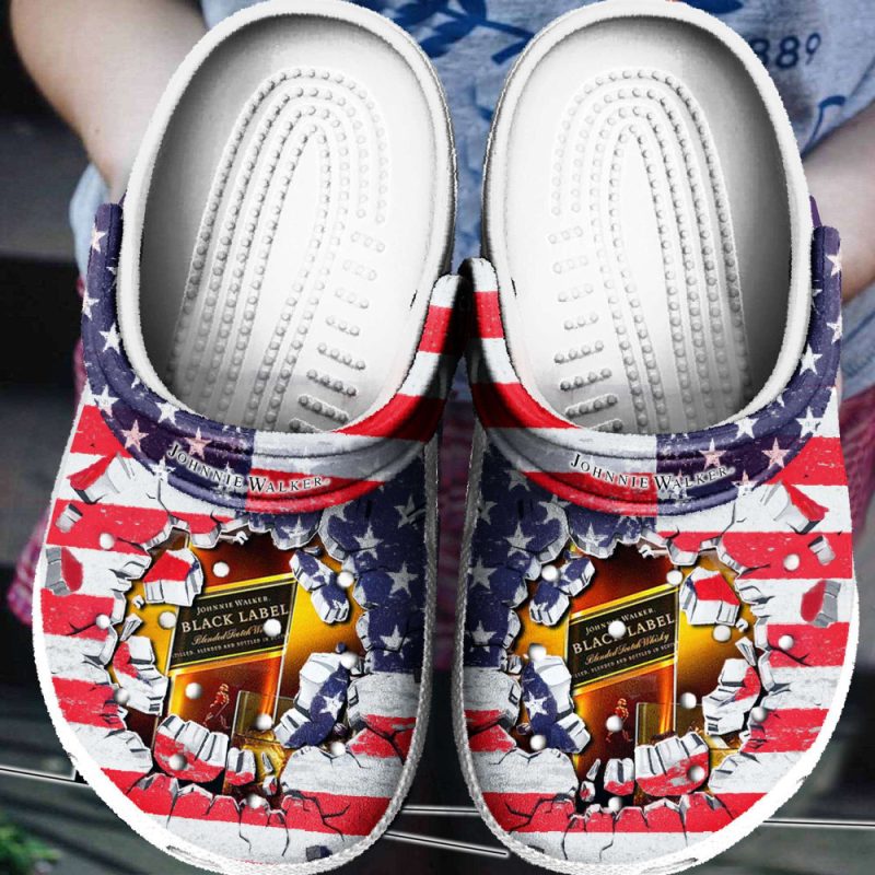 American Flag Johnnie Walker For Mens And Womens Gift For Fan Classic Water Rubber clog Shoes Comfy Footwear