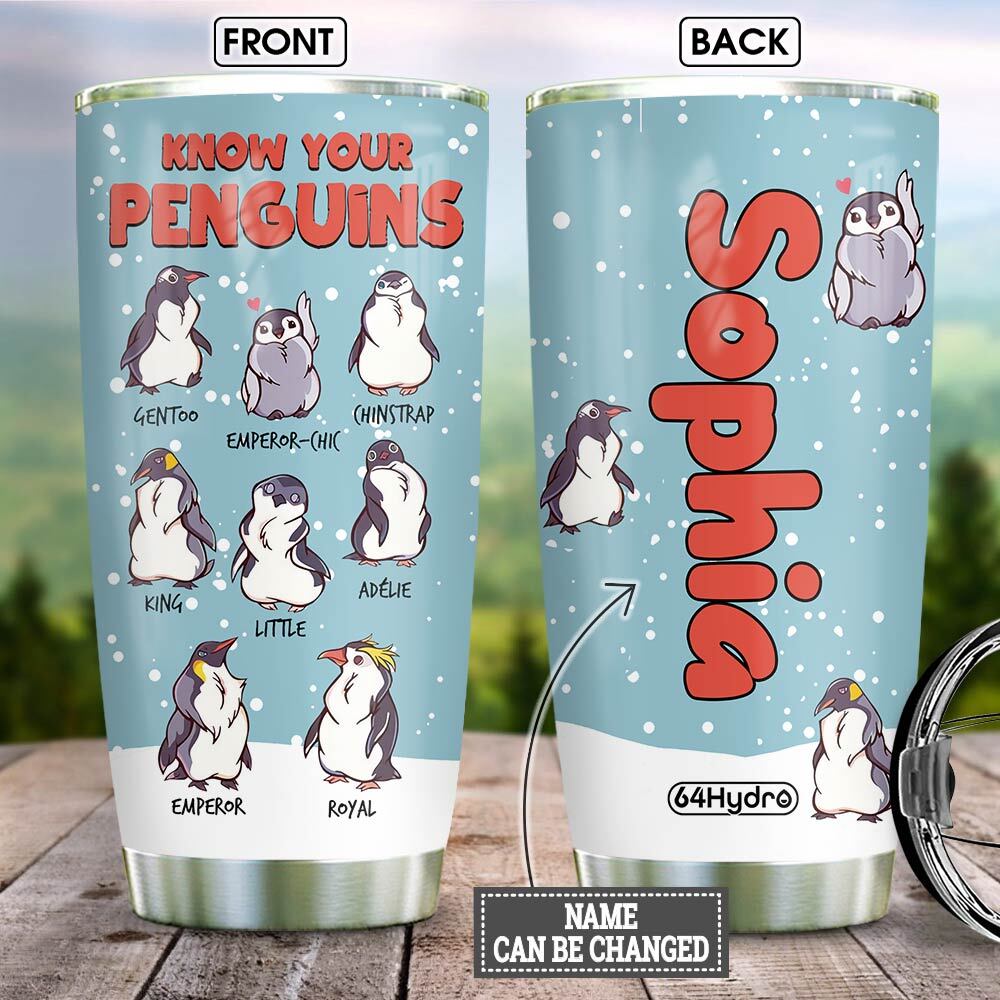 Penguin Know Your Penguins Personalized Nqgb2904002Y Stainless Steel Tumbler