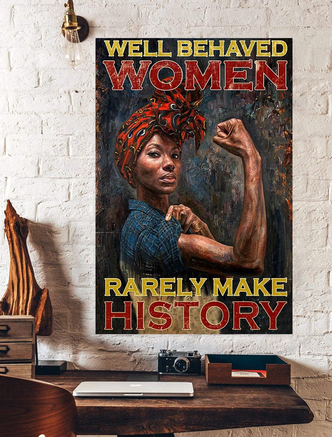 Black Queen Poster African American Poster Vertical Poster Gift For Girl Well Behaved Women Rarely Make History Wall Decor Decorative Home For Bedroom Gift For Friend And Relative No Frame