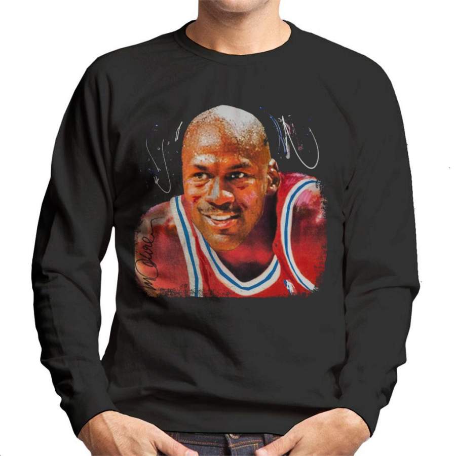 Sidney Maurer Original Portrait Of Michael Jordan Chicago Bulls Men’s Sweatshirt