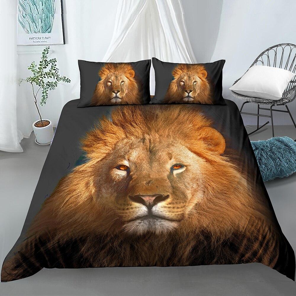 3D Lion Mugshot Bedding Set