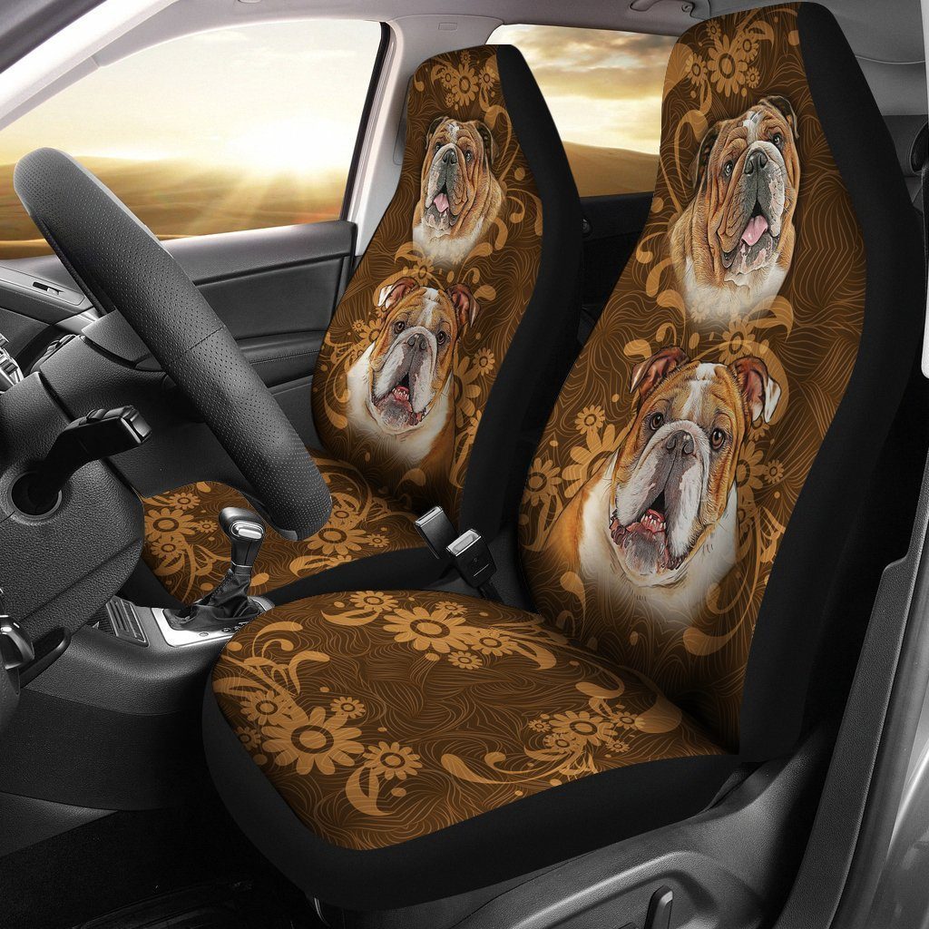 Vintage Bulldog Car Seat Covers | Dog Car Seat Covers Set Of 2