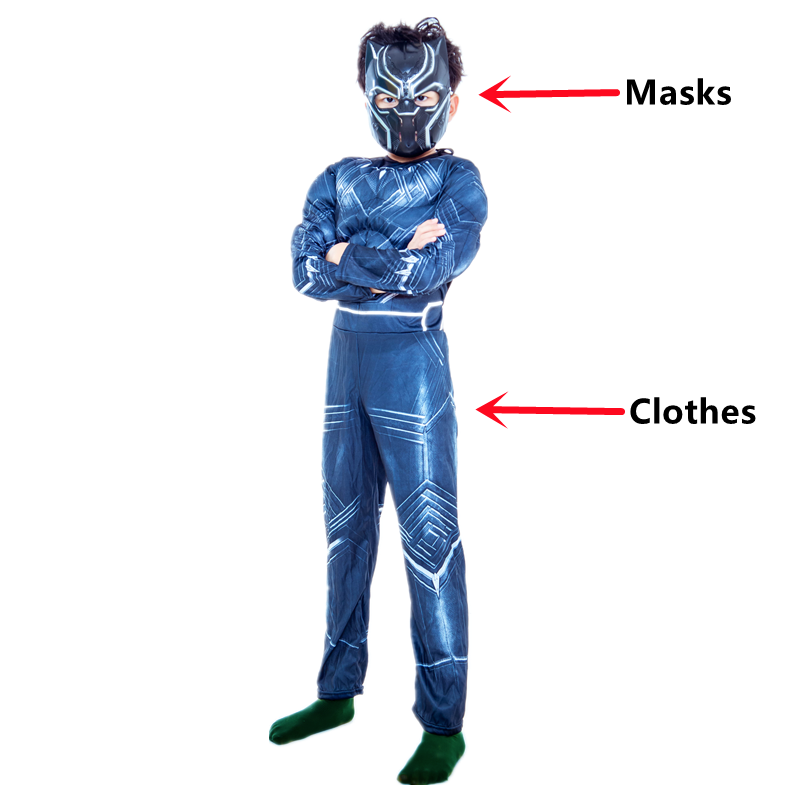 Brand New Kids Black Panther Superhero Bodysuit, Boy Girl Muscle Suit Cosplay Halloween Costume Gift alx