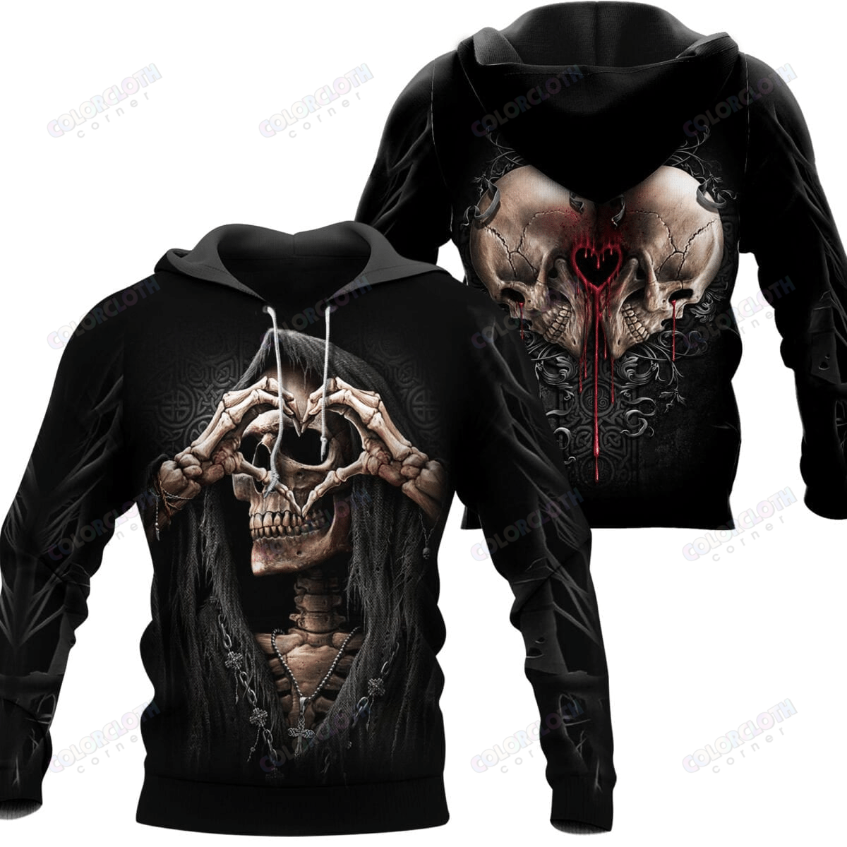 Black Skull 3D All Over Printed Shirts for Men and Women TY420003