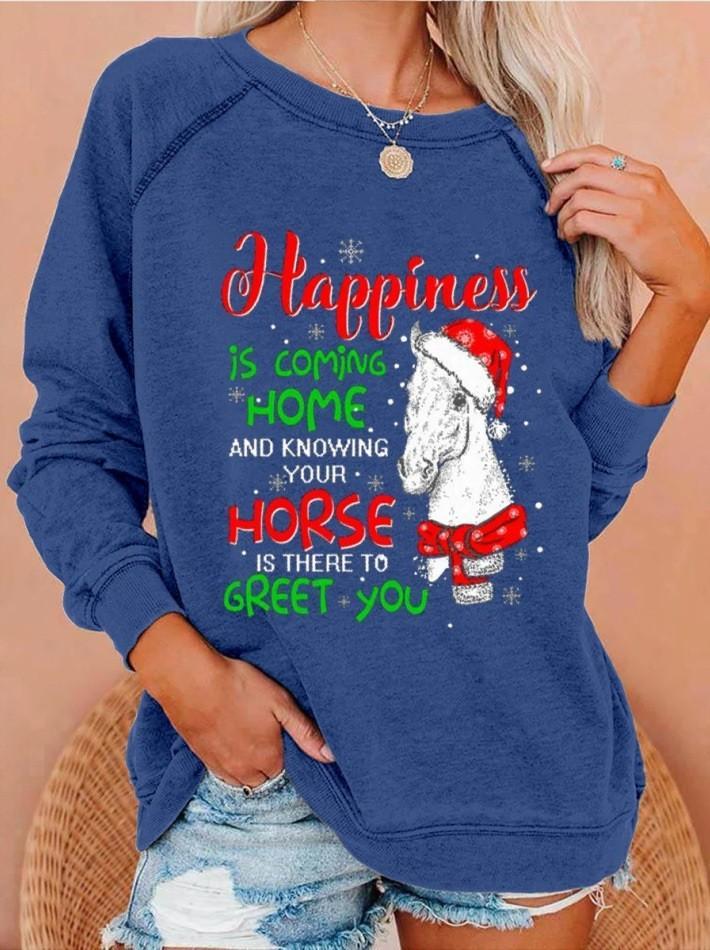 Women’S Happiness Is Coming Home And Knowing Your Horse Is There To Greet You Sweatshirt