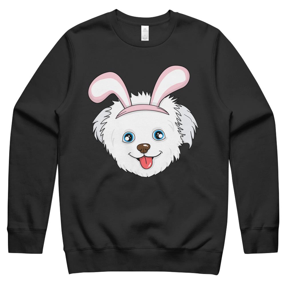 Cute Easter Maltese Dog Bunny Ears Rabbit Crewneck Sweatshirt