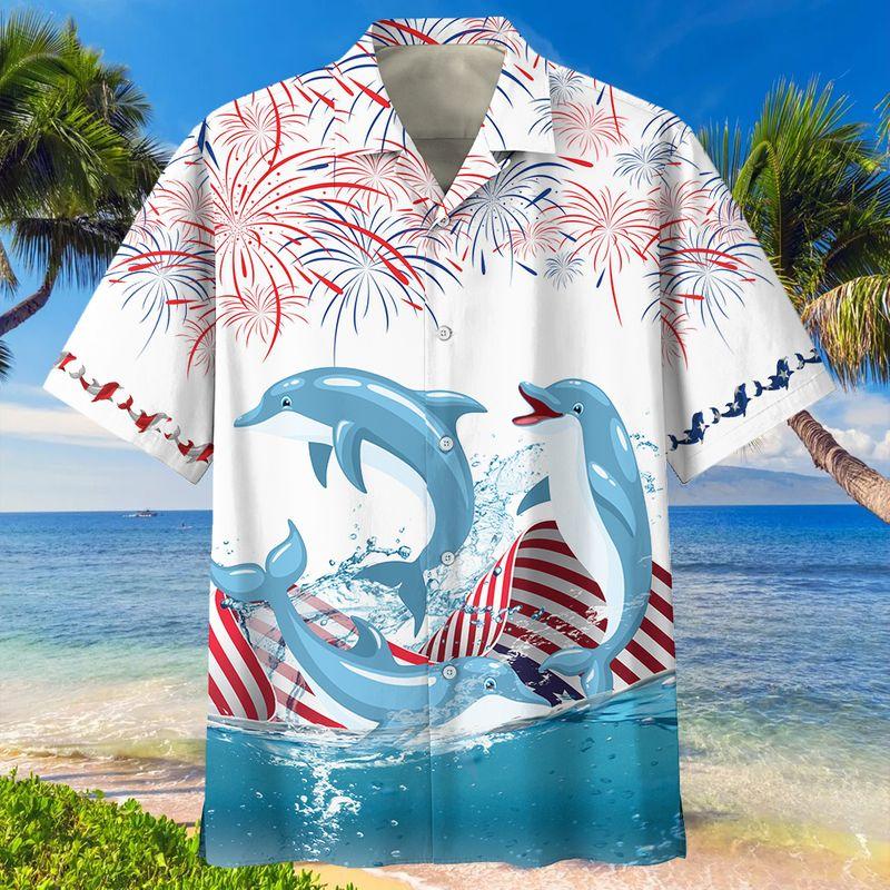 Dolphin Independence Hawaiian Shirt | Unisex | Adult | Hw6519