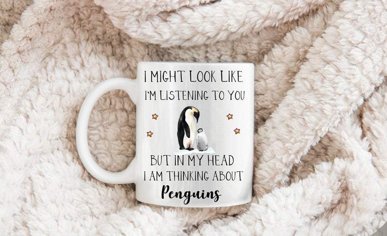 Penguin I Might Look Like Mug Accent Mug Campfire Mug Color Changing Mug Animals Mug Gift For Friend Family Double Side Printed Ceramic Coffee Mug Tea Cups Latte