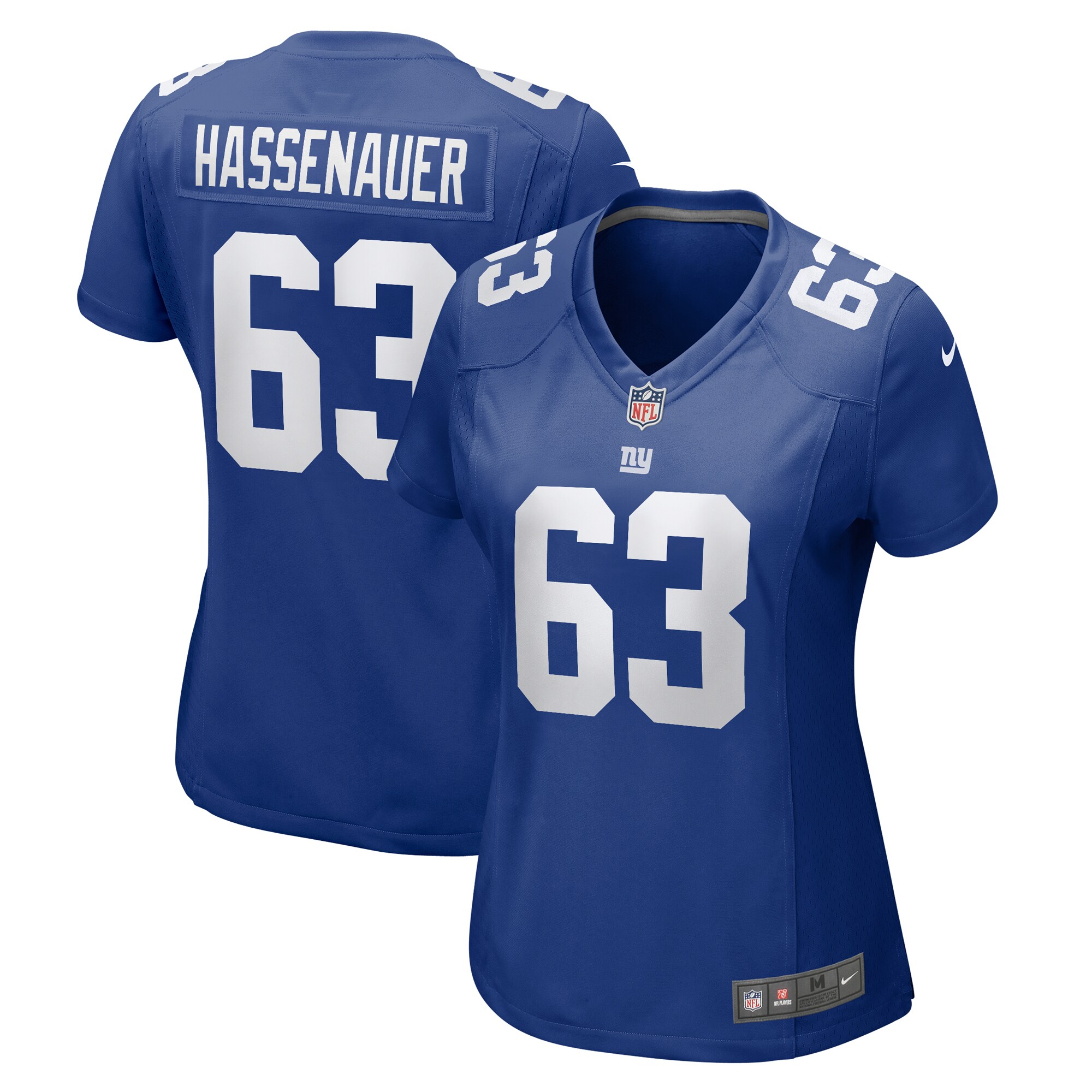 Women’s New York Giants JC Hassenauer Royal Team Game Jersey