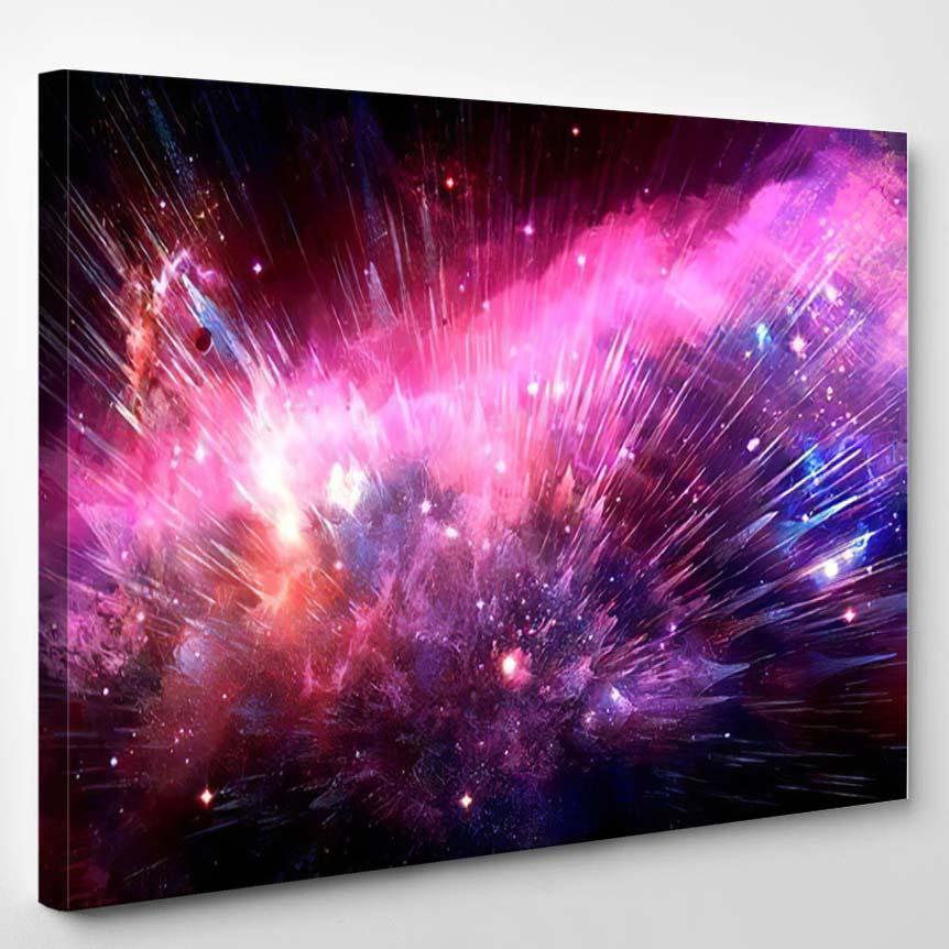 Artistic Digital Smooth Beautiful Colorful Nebula – Galaxy Sky And Space Canvas Print