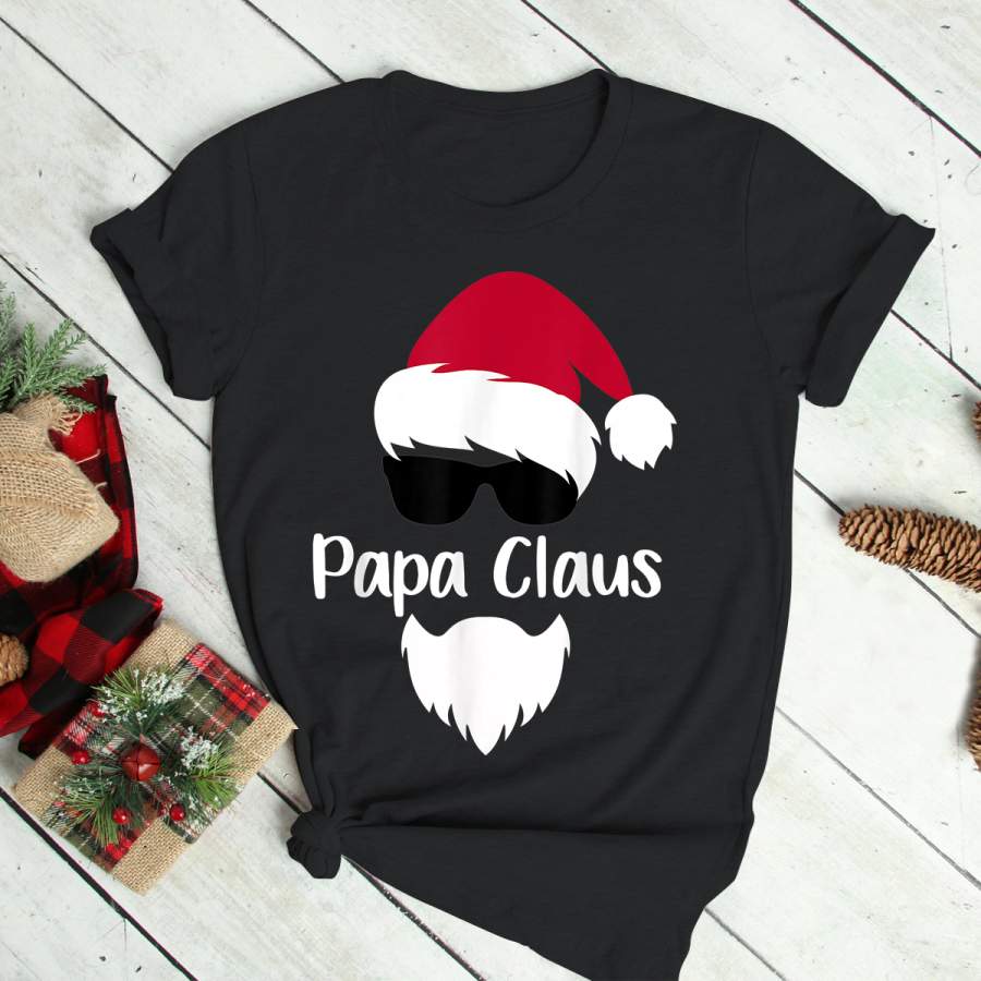 Mens Papa Claus Christmas Santa Costume Gift Matching Family Xmas T-Shirt