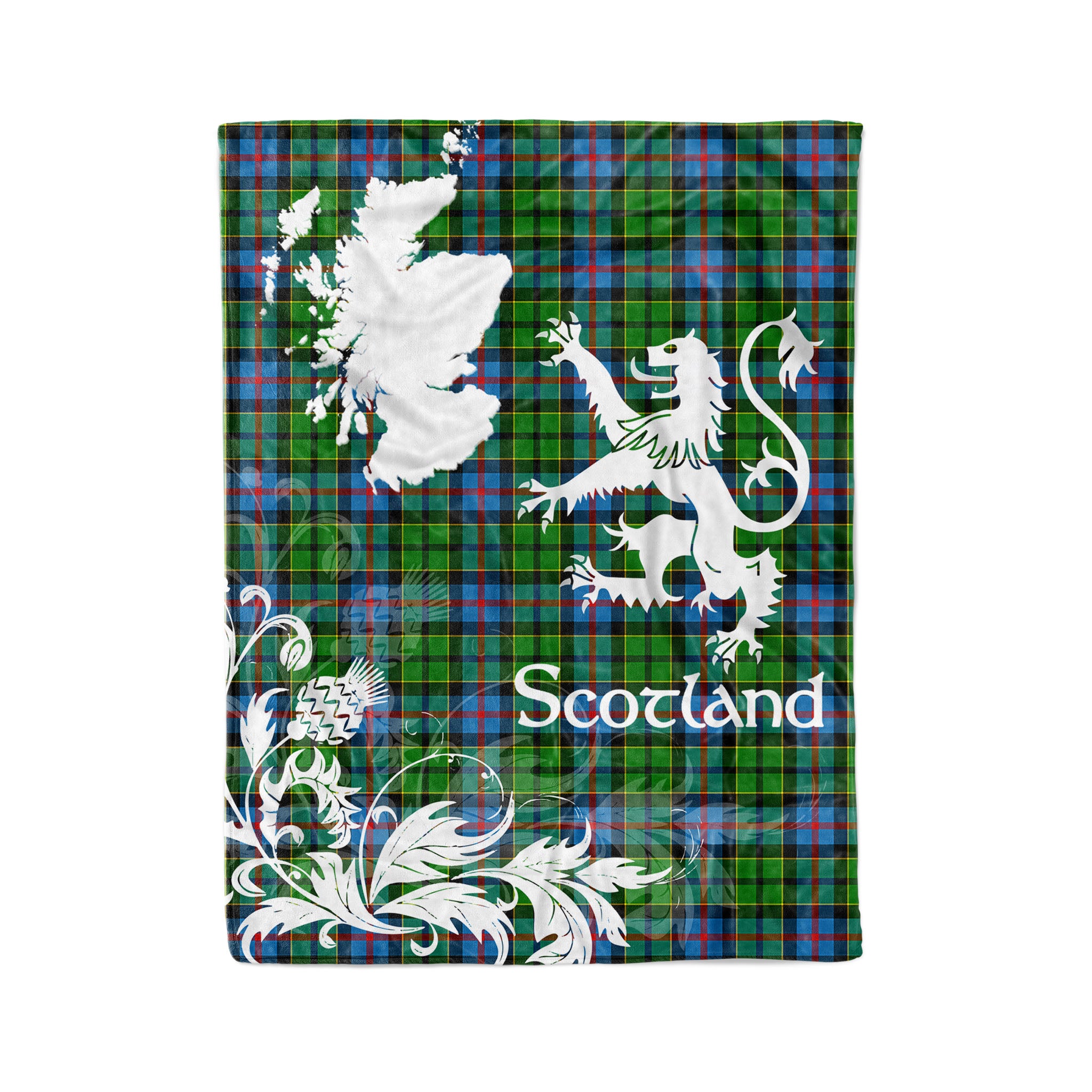 Tartan Plaid Fleece Blanket Tartan Blanket Thistle And Lion Scottish Clan Forsyth Modern Plaid Blanket