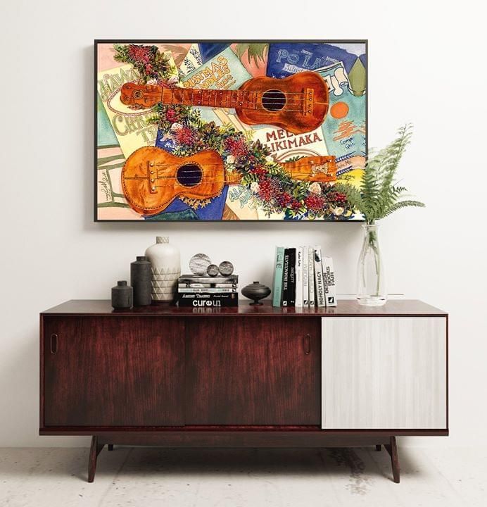 Beautiful Imagine Art Print Guitar Journal Flowers Pretty For Guitar Lovers poster canvas