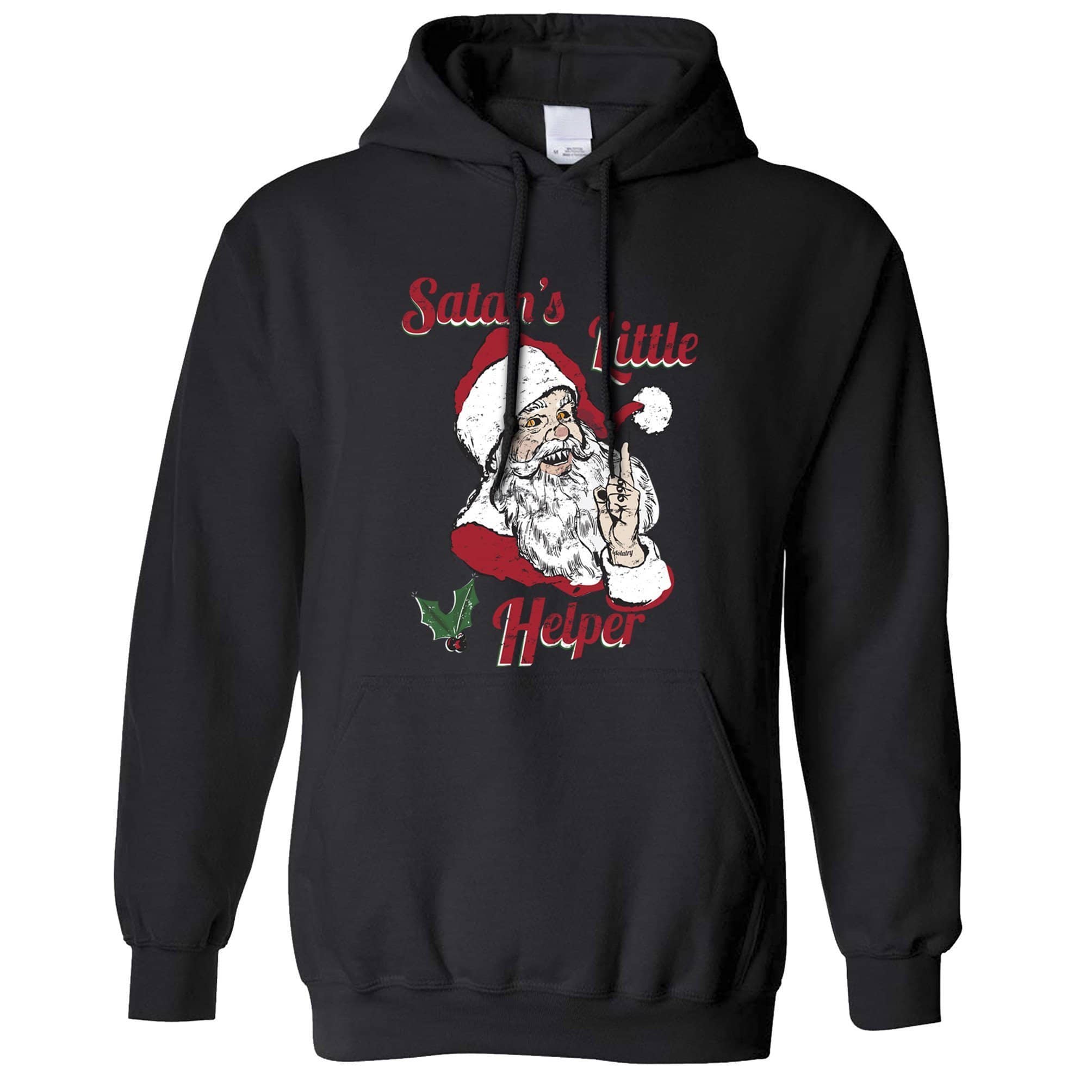 Anti Christmas Hoodie Satans Little Helper Parody Hooded Jumper