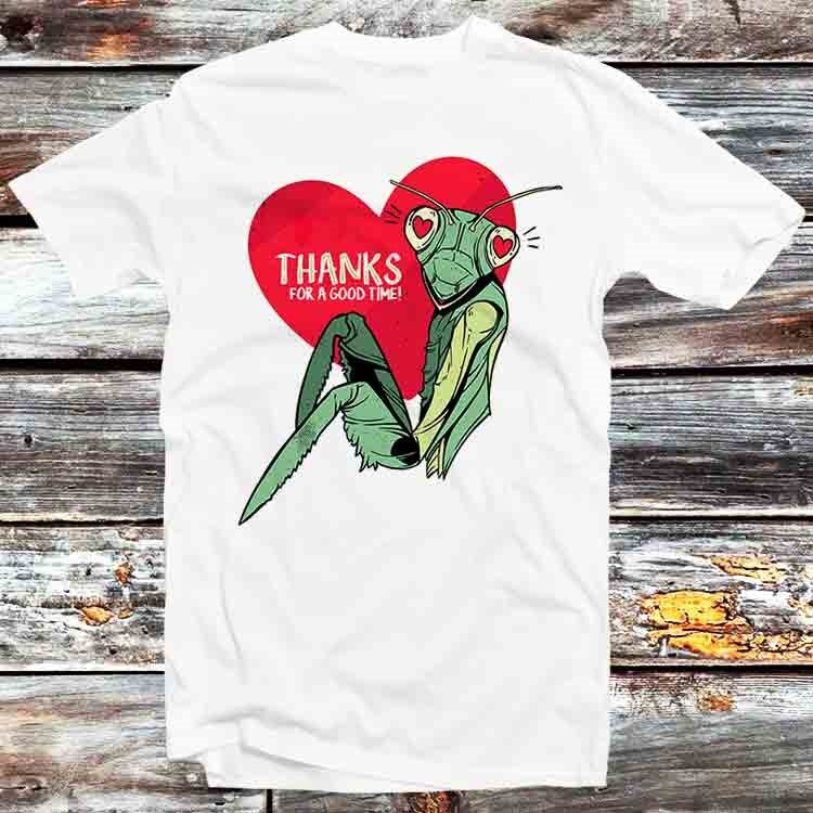 Praying Mantis Funny Sarcastic Man Eater Cute Insect Dark Humor T Shirt Vintage Retro Cool Gift Unisex Cartoon Anime Manga Top Tee B1422