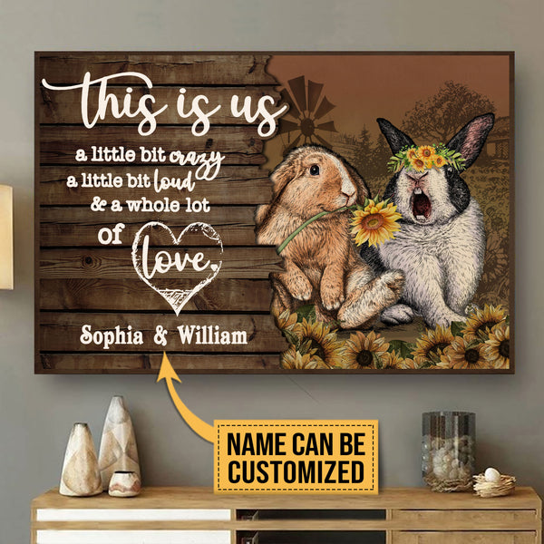 Personalized Rabbit Couple A Little Bit Customized Poster