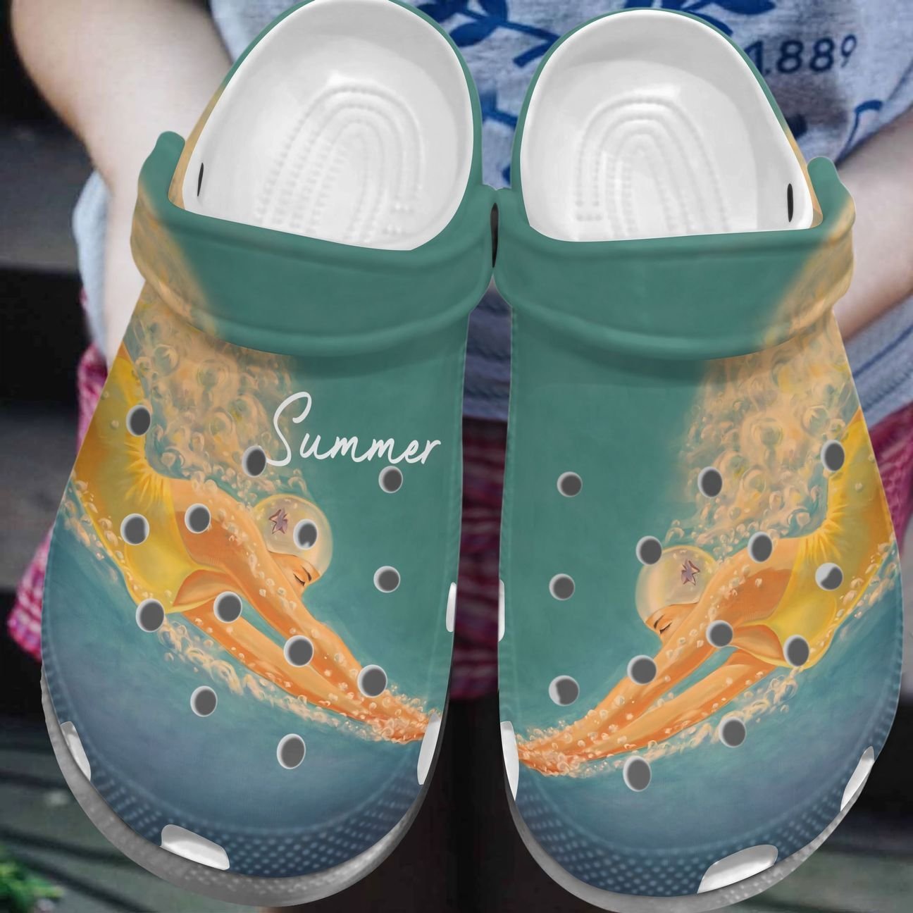 Swimming Personalized Clog, Custom Name, Text, Color, Number Fashion Style For Women, Men, Kid, Print 3D Dive In