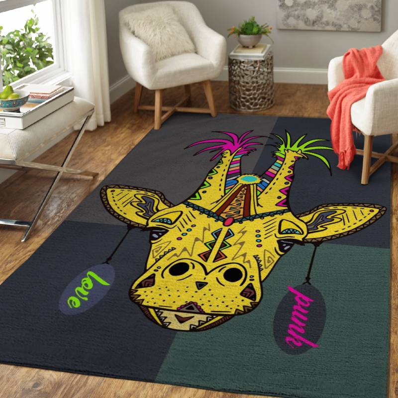 Punk Giraffe, I love punk – Animals Area Rug Carpet