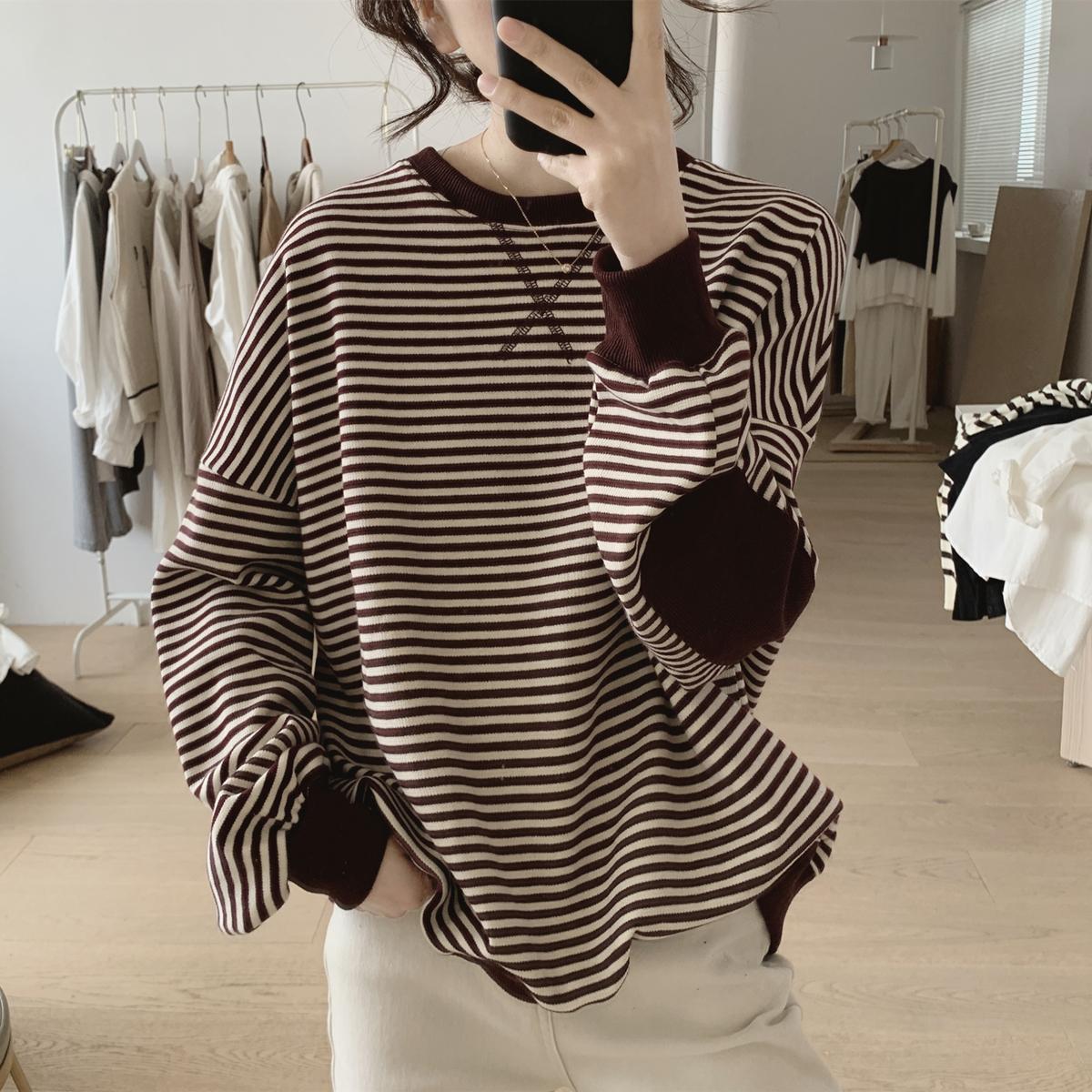 Striped Hoodies Women Loose Basic Daily Ulzzang Students Leisure All-match Preppy Style Spring Fashion Simple Streetwear Design alx