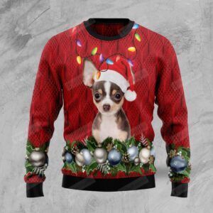 Chihuahua Ugly Christmas Sweater, All Over Print Sweatshirt