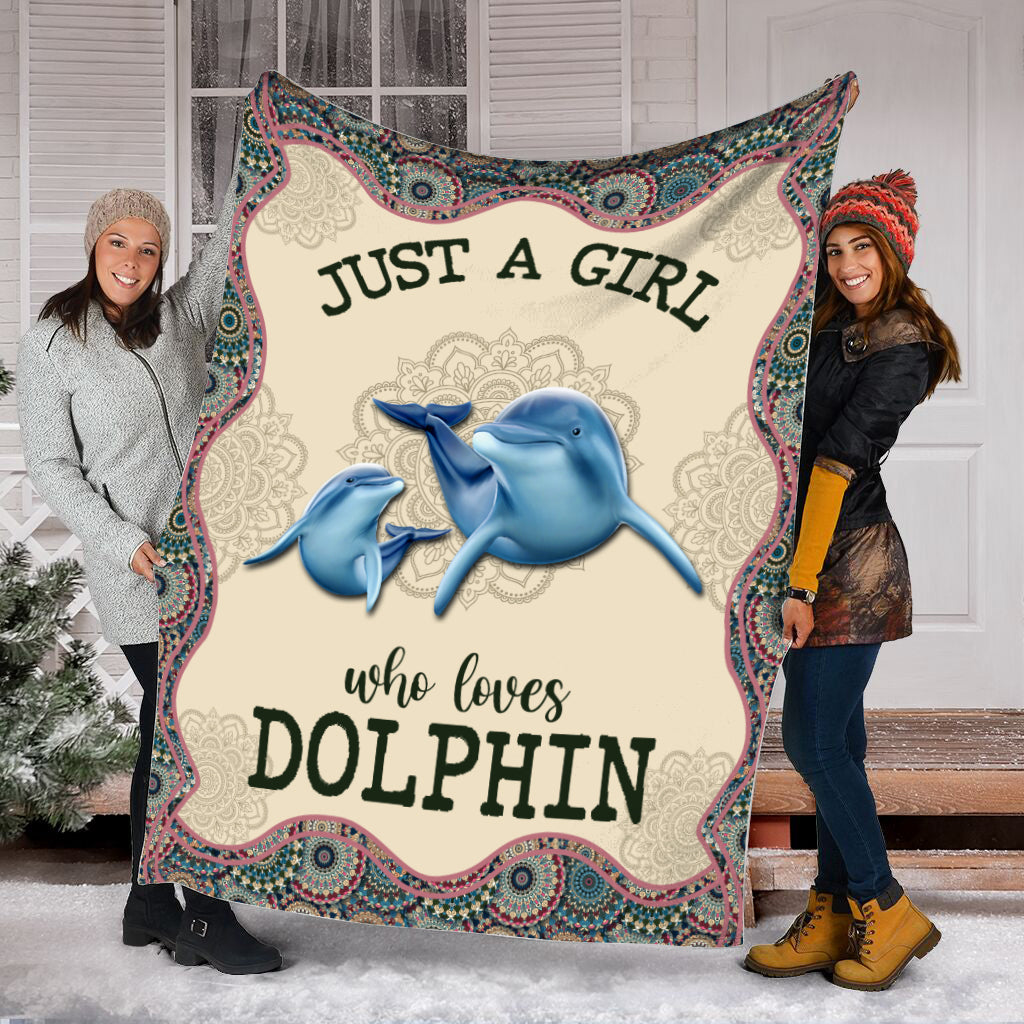 Dolphin Just A Girl Mandala Fleece Throw Blanket – Soft Throw Blanket – Best Weighted Blanket For Adults