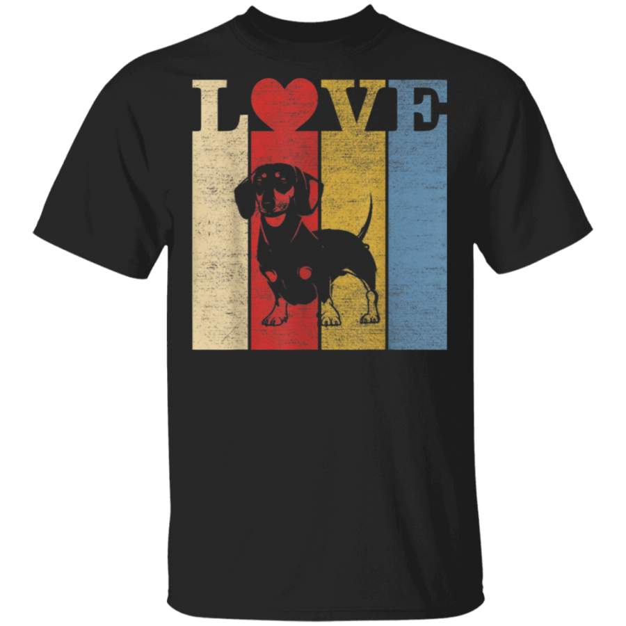 Vintage Retro Love Dachshund Funny Dog Lovers Gift TShirt