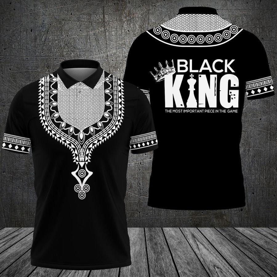 Black King Dashiki Pattern Polo Shirt - Sveltestyles Fashion