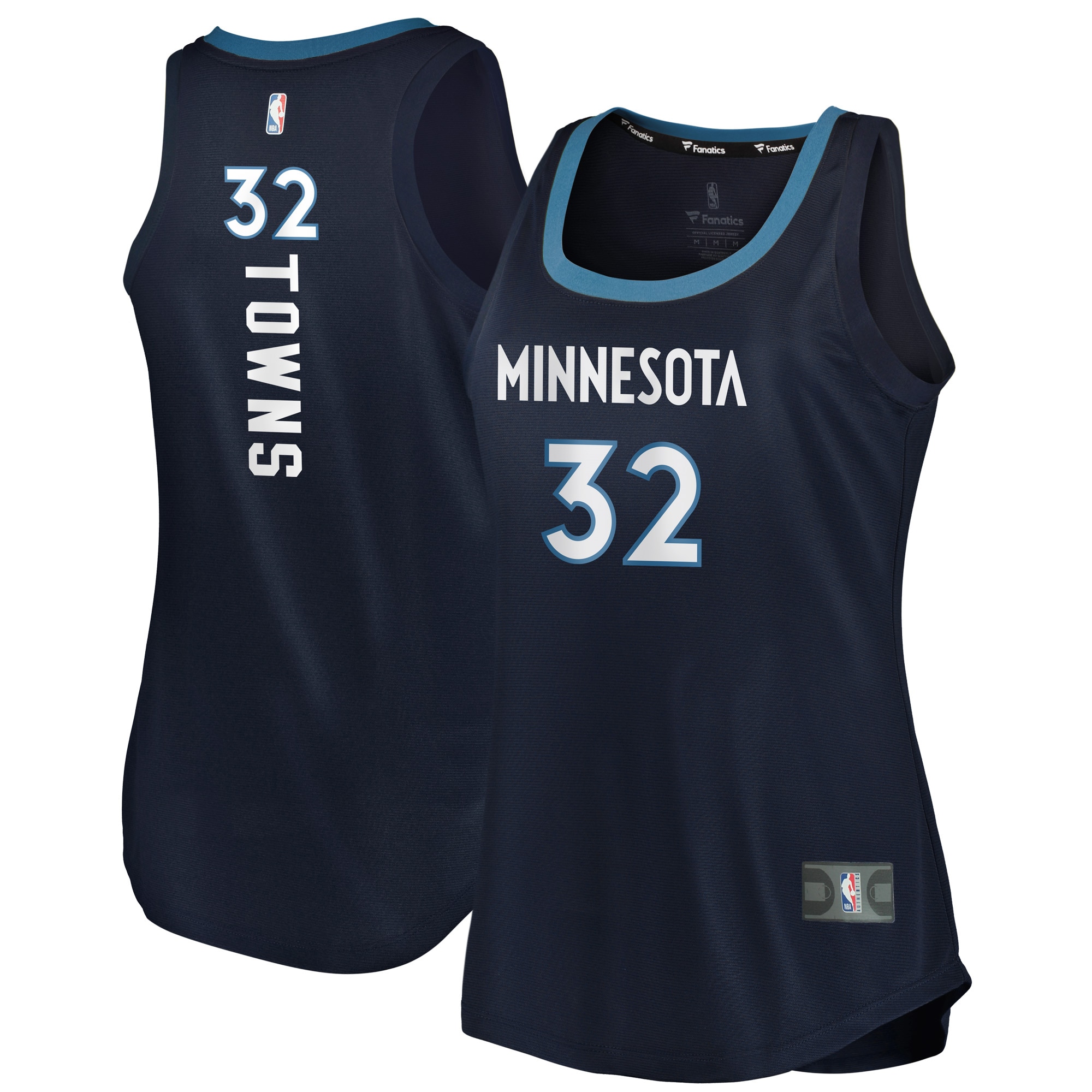 Karl-Anthony Towns Minnesota Timberwolves Women's Fast Break Tank Jersey – Icon Edition – Navy