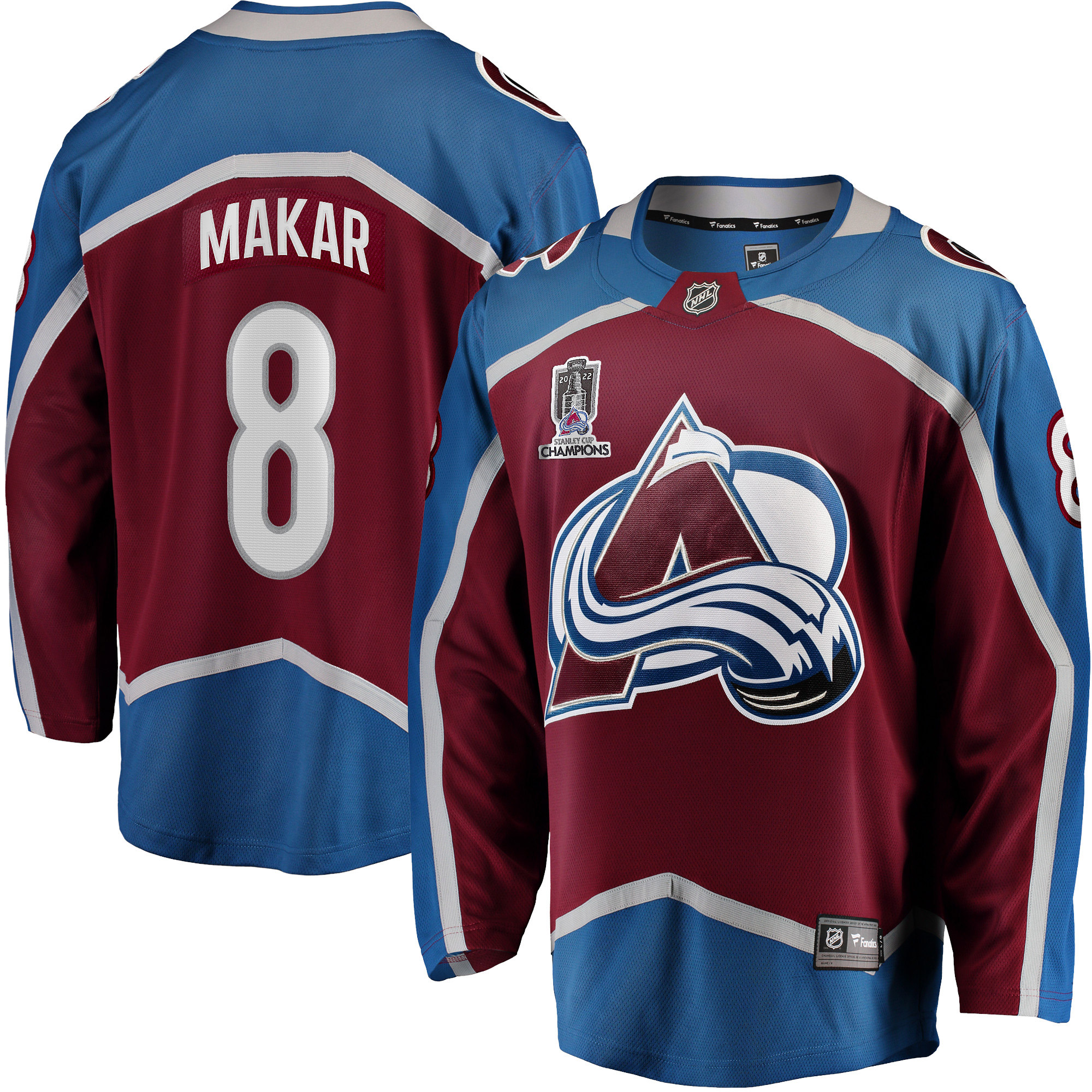 Cale Makar Colorado Avalanche Branded 2022 Stanley Cup Champions Breakaway Patch Player Jersey – Burgundy