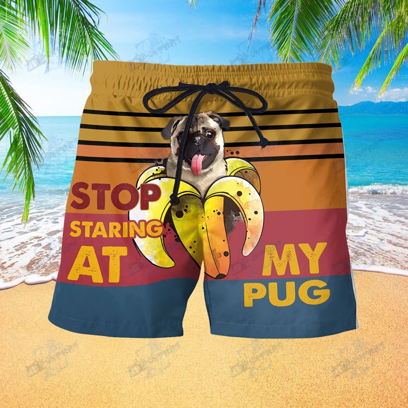 Tuo0104  – Tuh0104 Pug – Hawaii Shirts – Men’S Shorts